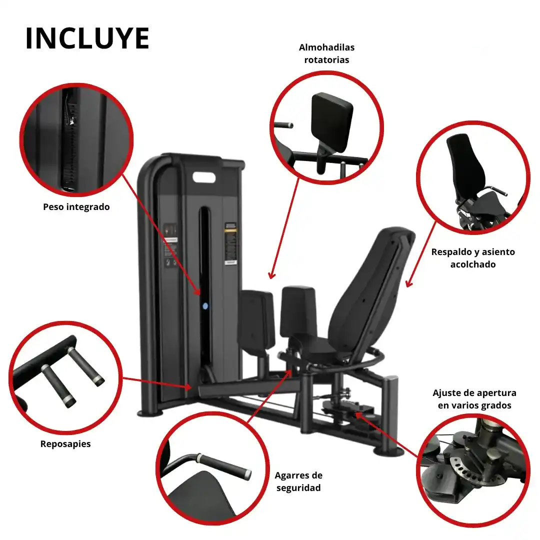 Abductor y aductor con peso integrado - Incluye - BLACKLINE
