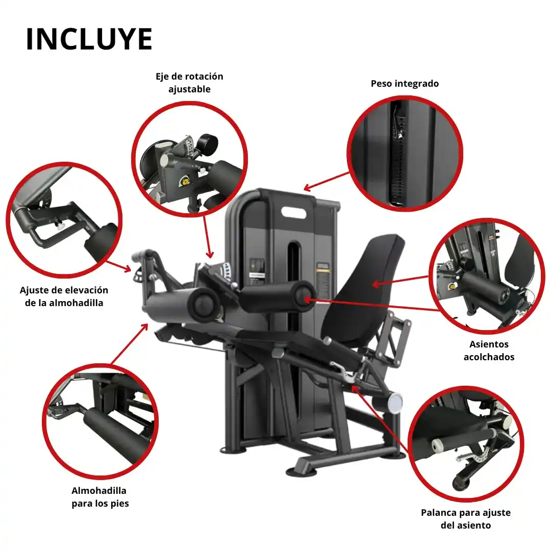 Aparato de Extensión de pierna y femoral - Incluye - BLACKLINE