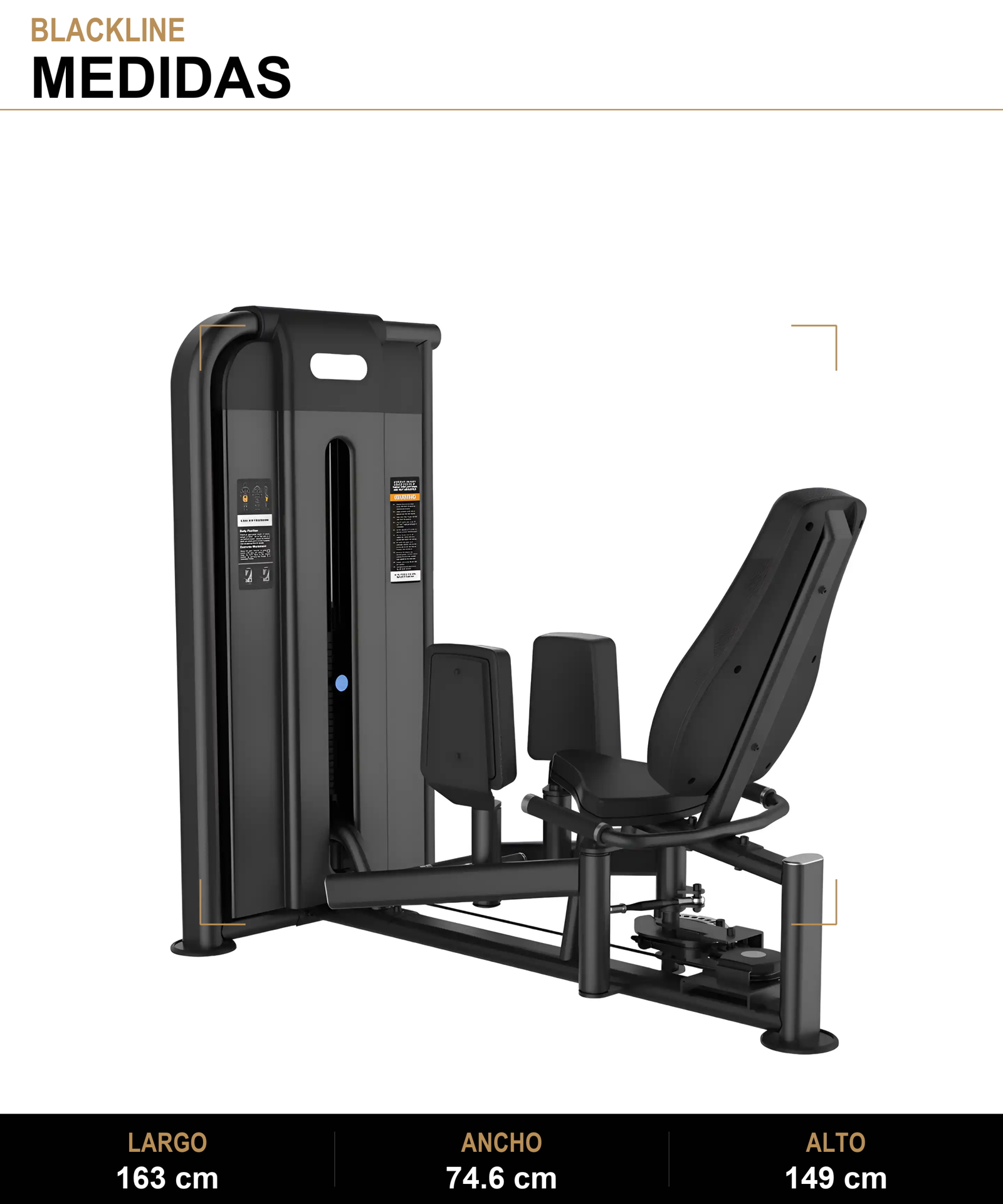 Abductor y Aductor ST - Medidas - BLACKLINE