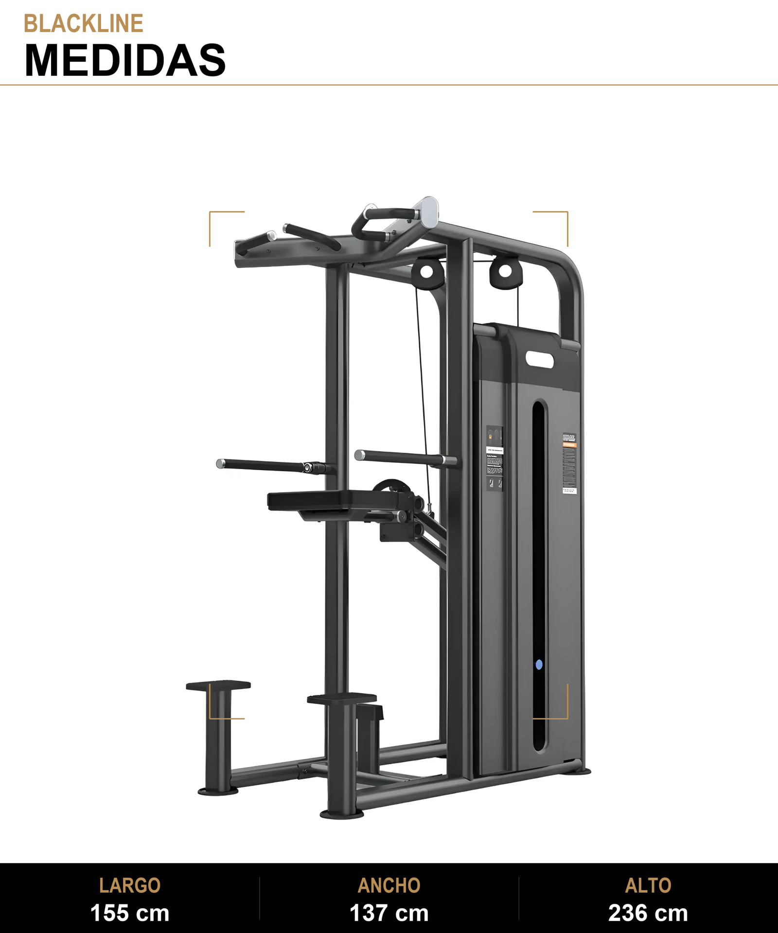 Dip Chin Assist ST - Medidas - BLACKLINE