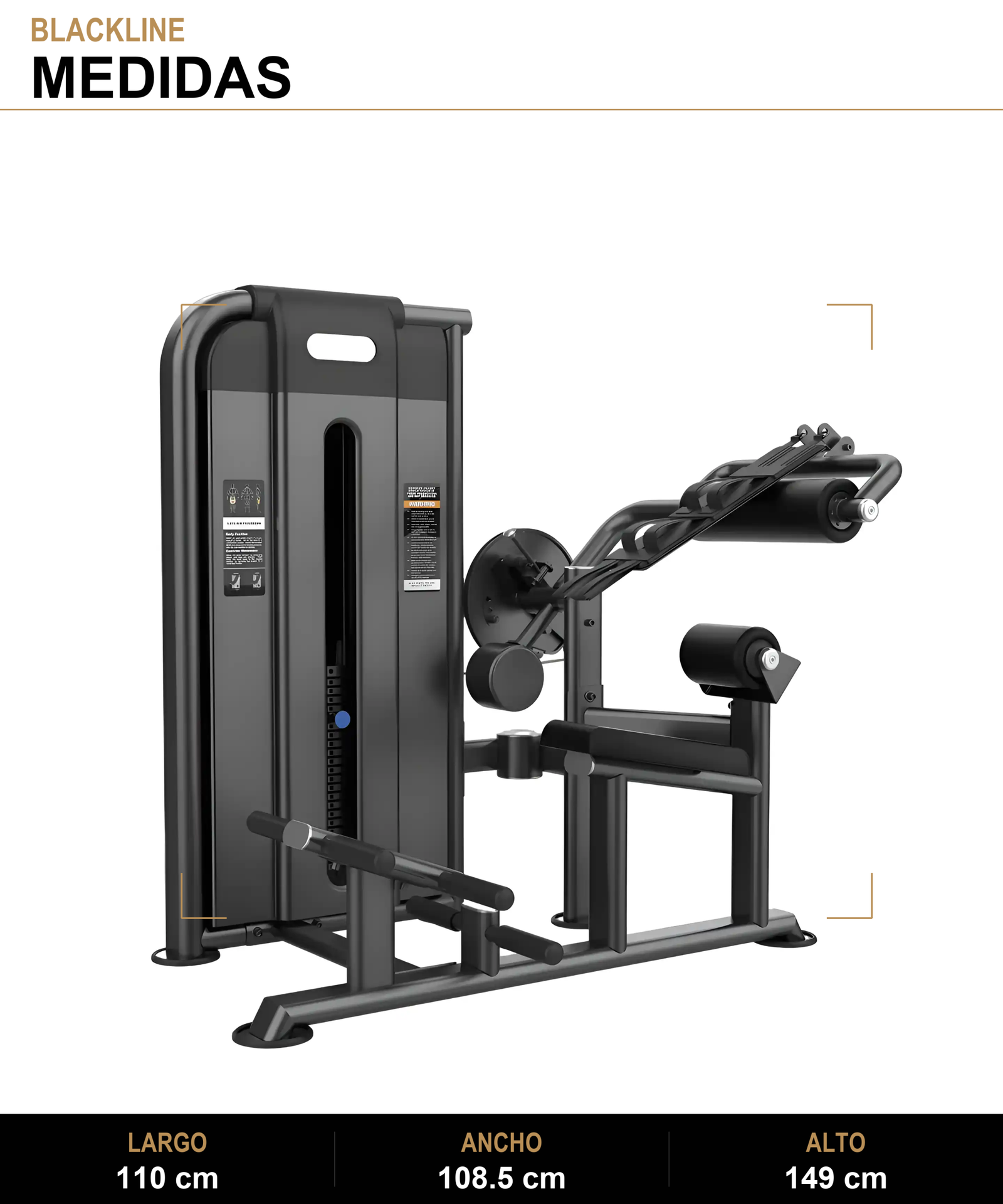 Extension Abdominal y Espalda ST - Medidas - BLACKLINE