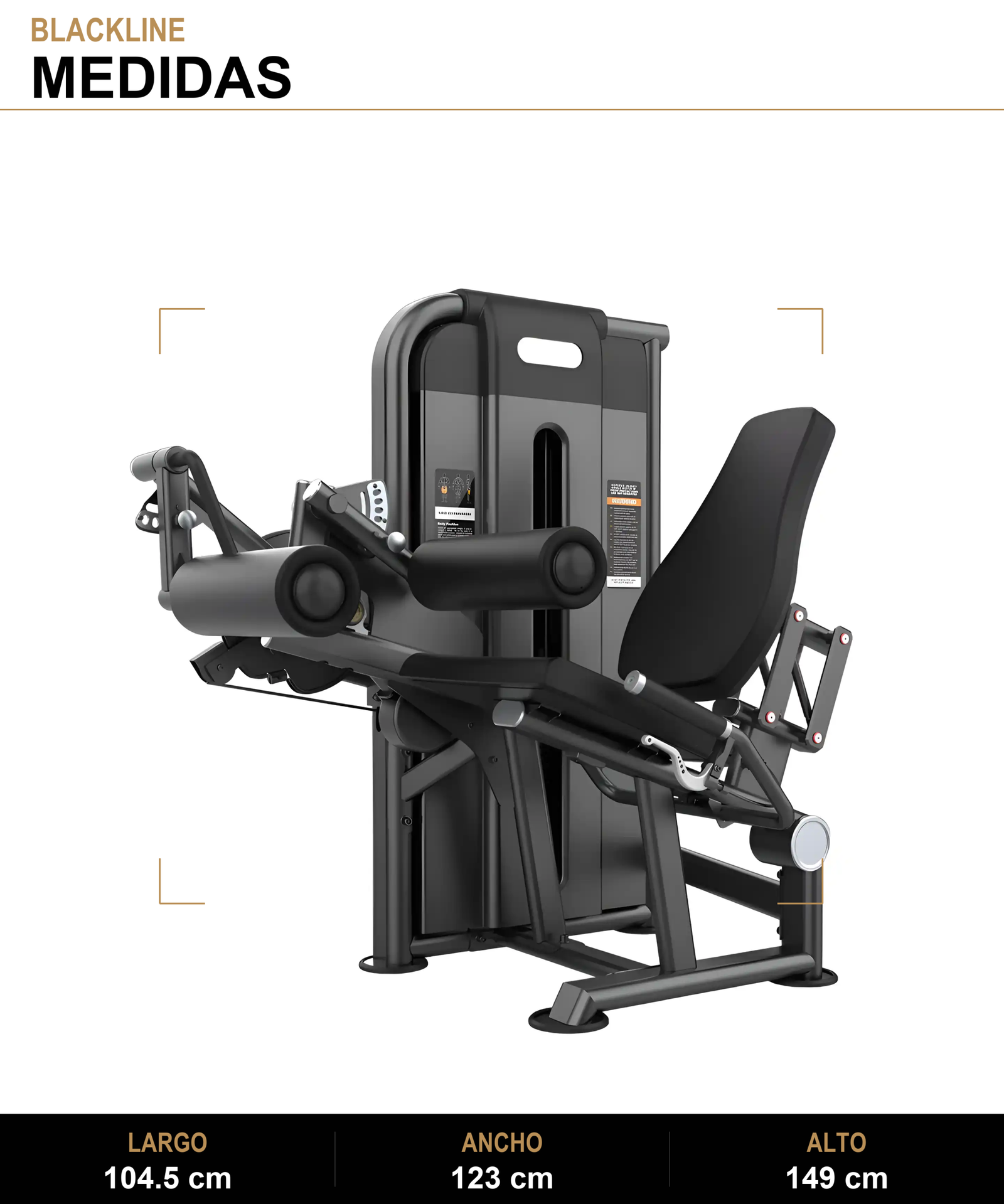 Extension de Pierna y Femoral ST - Medidas - BLACKLINE