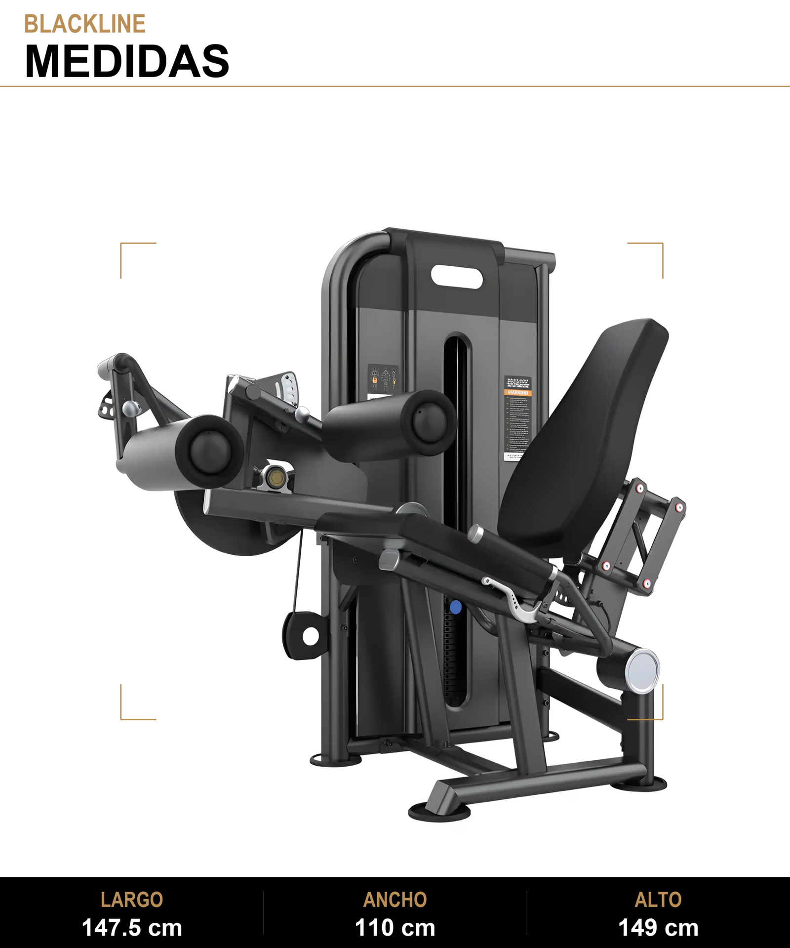 Femoral Sentado ST - Medidas - BLACKLINE